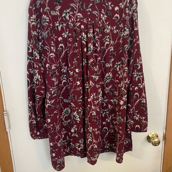 J. Jill 3X Bordwin Vines pleated Button Down Tunic Blouse - Picture 2 of 8